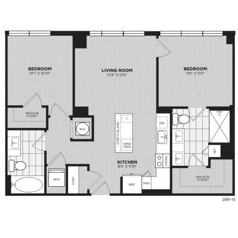Floor plan layout diagram for B15