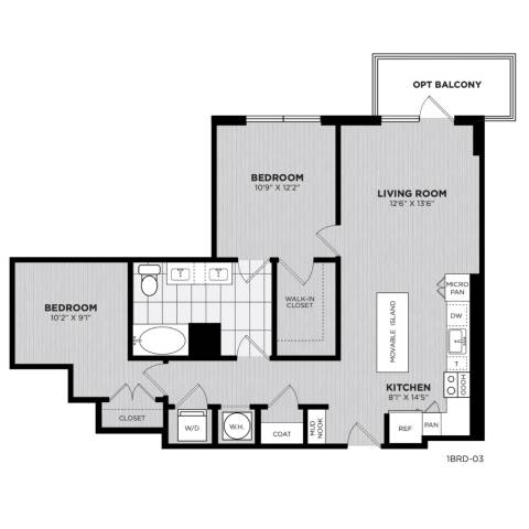 Floor plan layout diagram for B1B