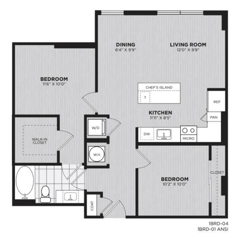 Floor plan layout diagram for B1C