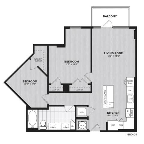 Floor plan layout diagram for B1D