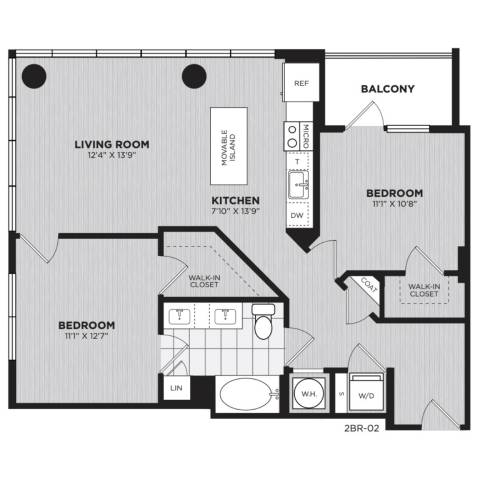 Floor plan layout diagram for B1H