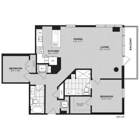 Floor plan layout diagram for B8