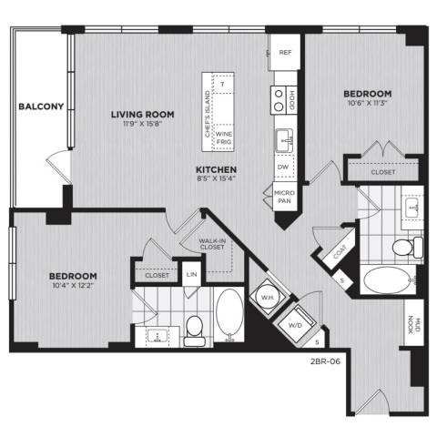 Floor plan layout diagram for B6