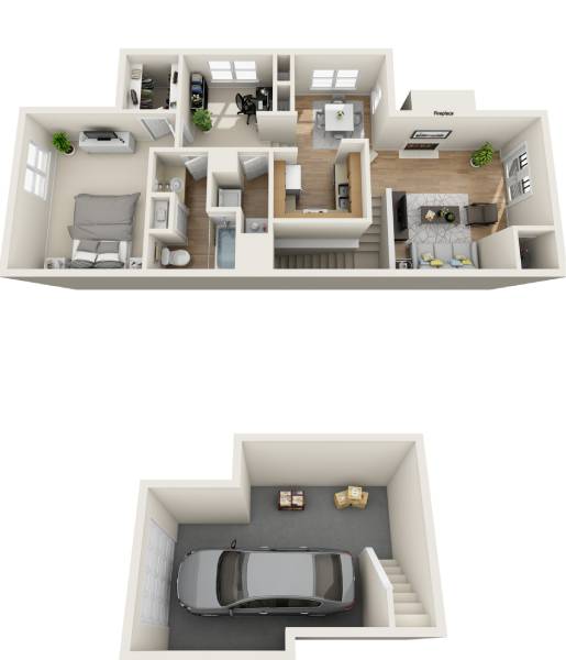 3D floor plan image for apartment 2109 at Randolph Perimeter