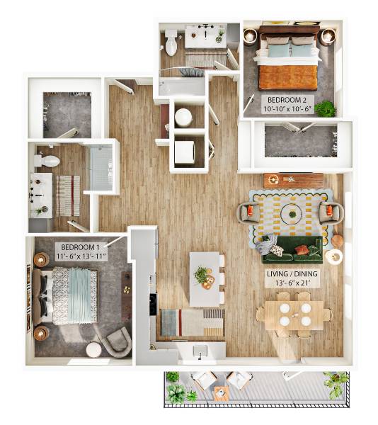 Floor plan layout diagram for B2