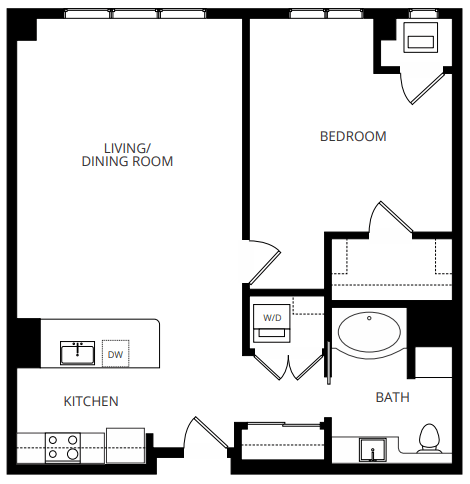 B12 1x1 floor plan