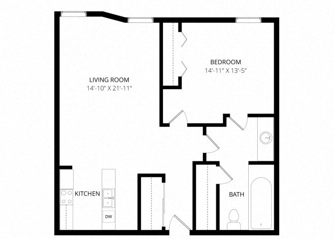 One Bedroom Furnished floor plan
