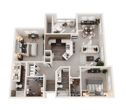 2D_TwoBedroom floor plan