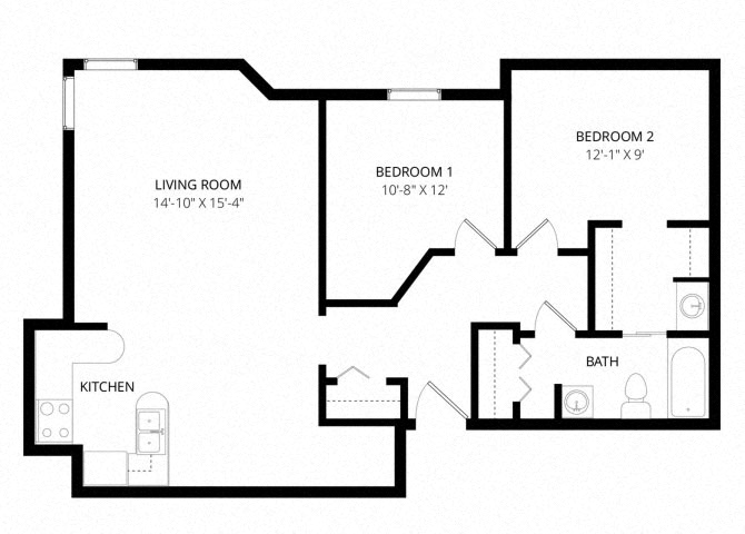 Two Bedroom Furnished floor plan