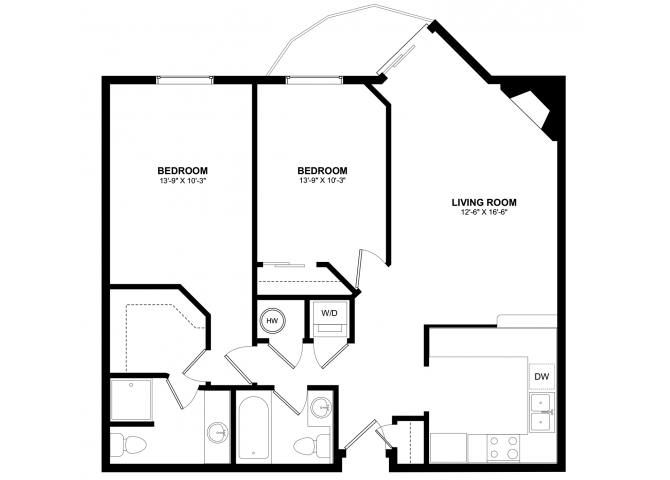2x2 floor plan