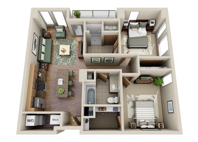 2W floor plan
