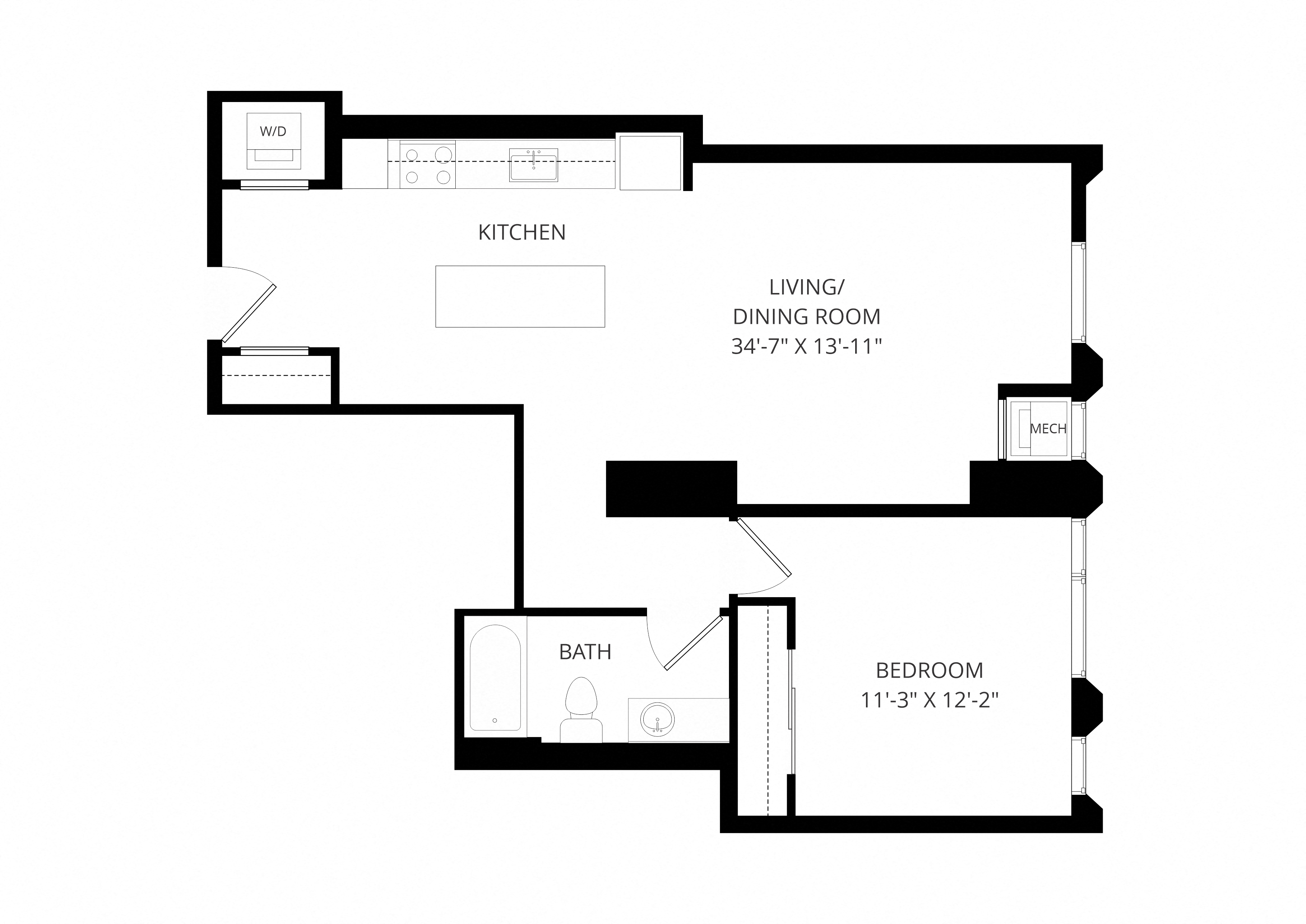 One Bedroom - a03 floor plan
