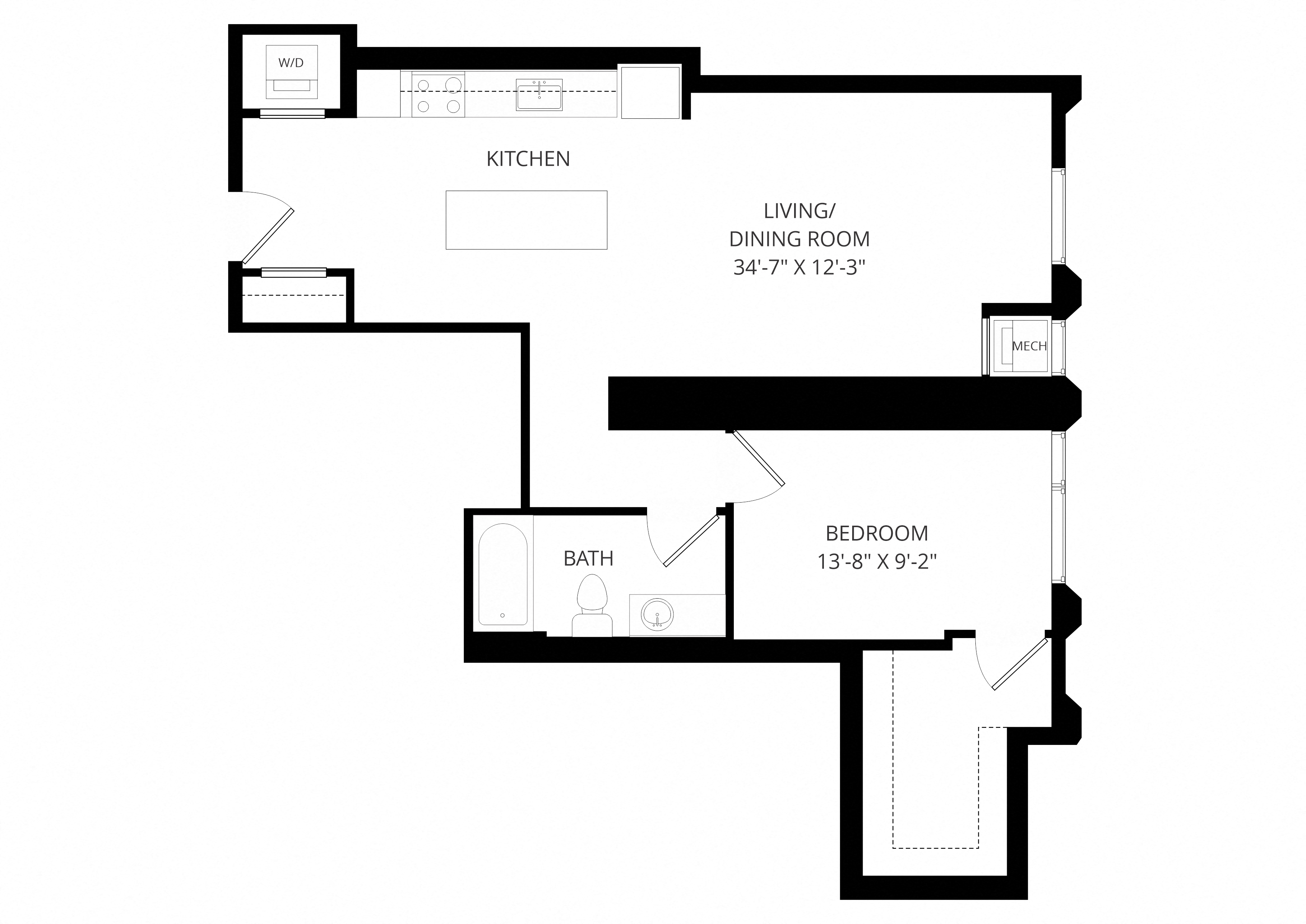 One Bedroom - a04 floor plan