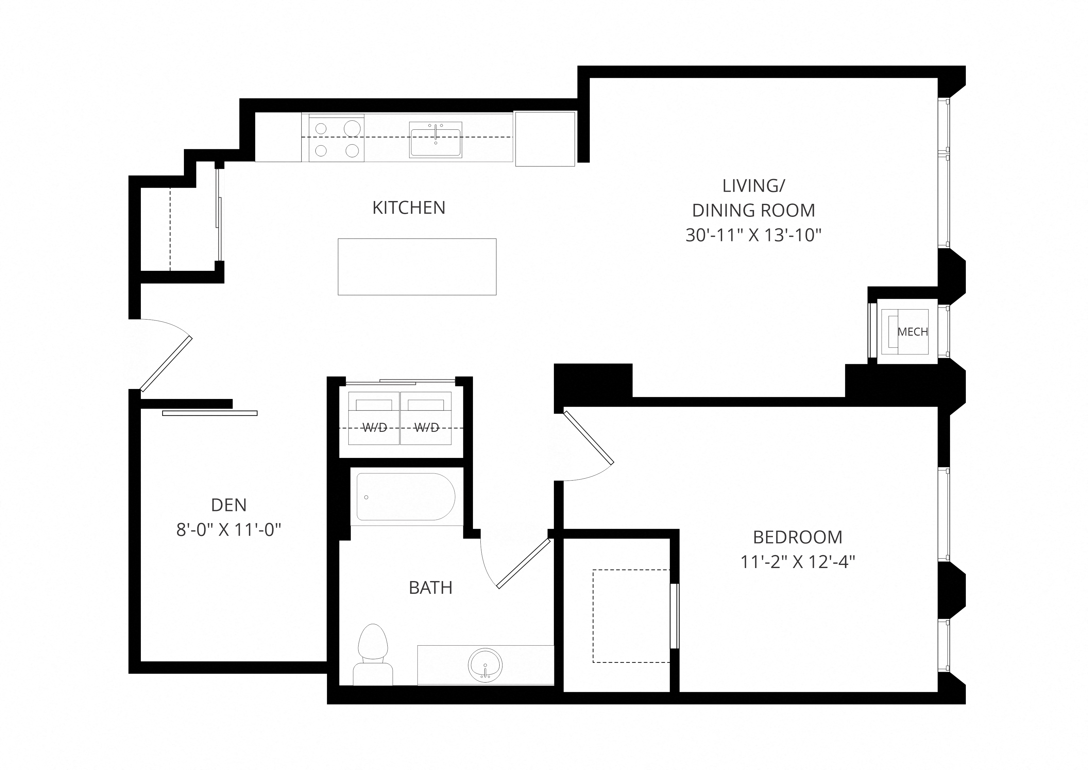 One Bedroom with Den - a10 floor plan