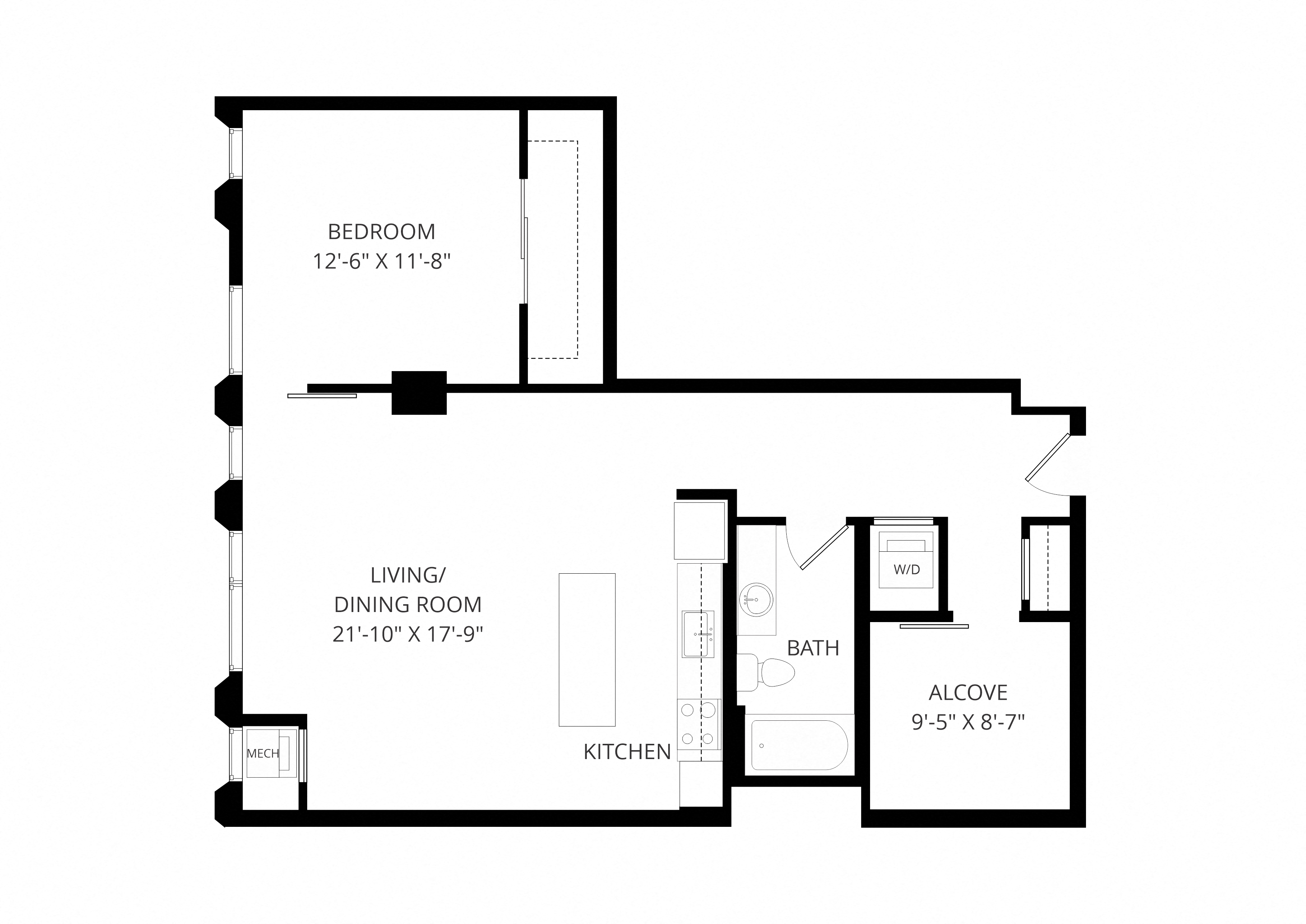 One Bedroom with Den - a12 floor plan