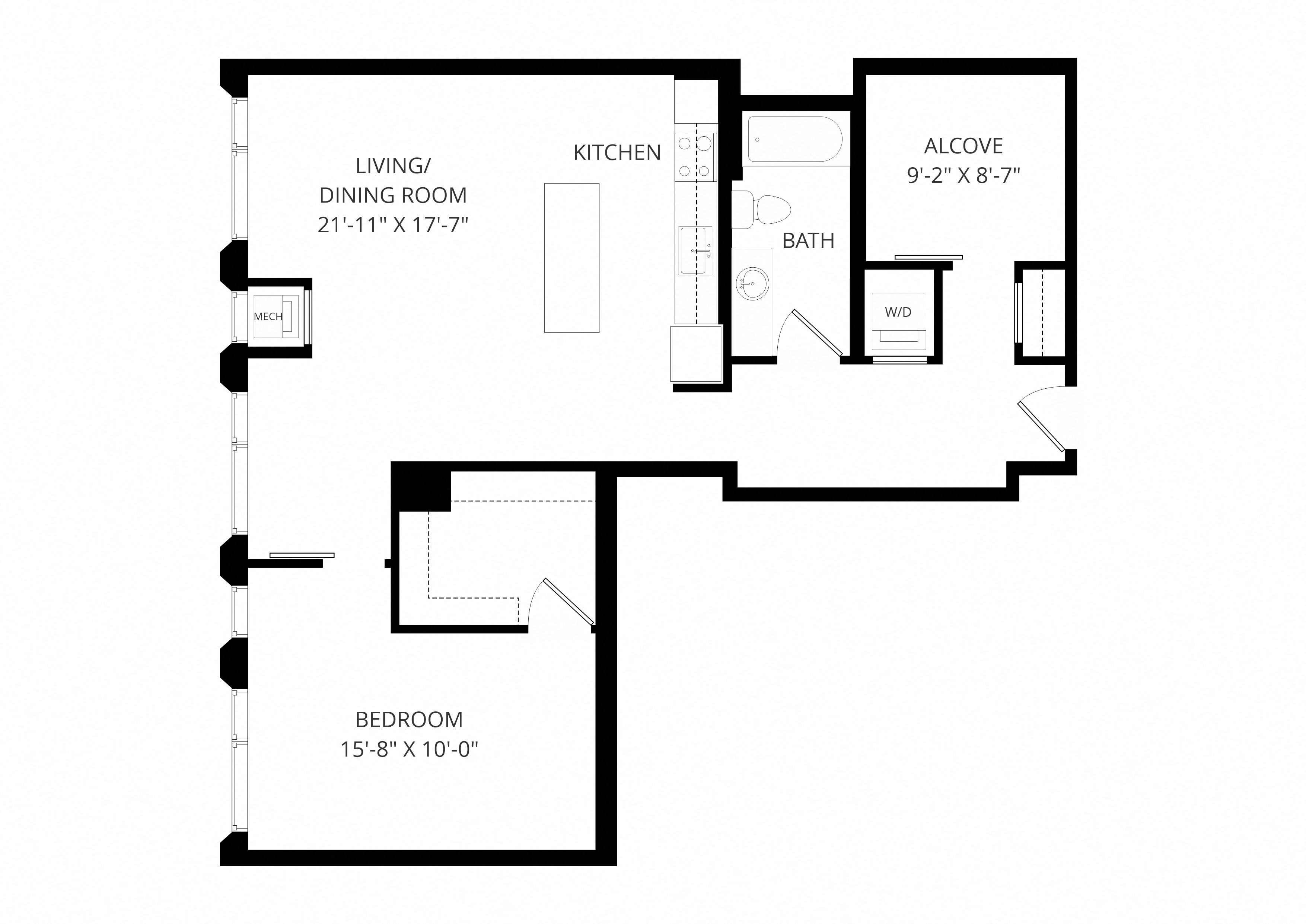 One Bedroom with Den - a13 floor plan