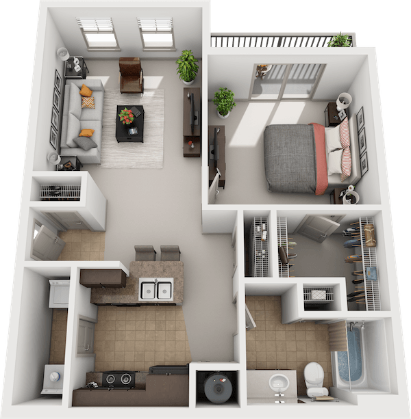 Renaissance_OneBedroom floor plan