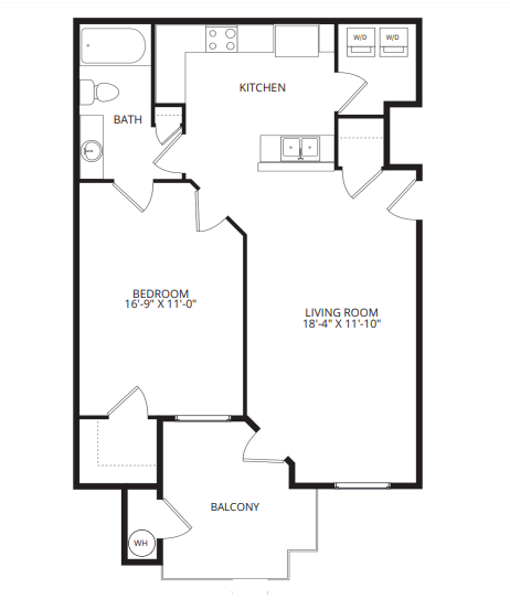 A1_OneBedroom floor plan