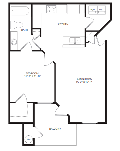 A2_OneBedroom floor plan
