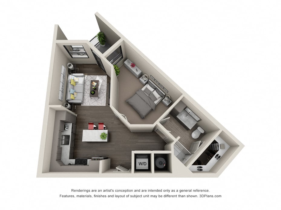 A3_OneBedroom floor plan