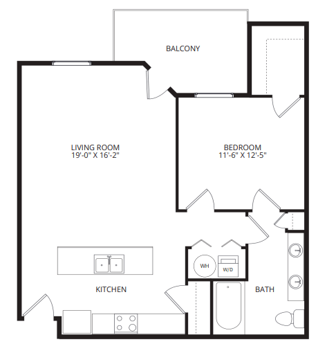A5_OneBedroom floor plan