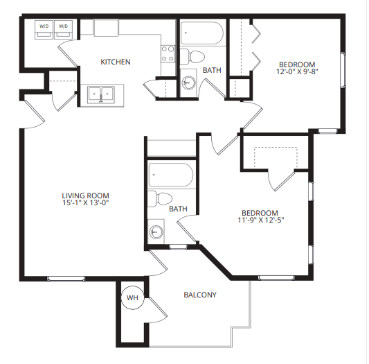 B1_TwoBedroom floor plan