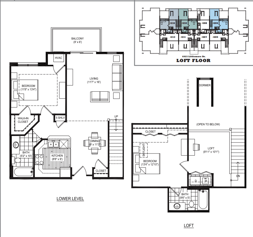 2 Bed 2 Bath Loft I floor plan