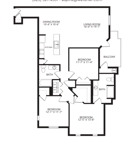 C1_ThreeBedroom floor plan