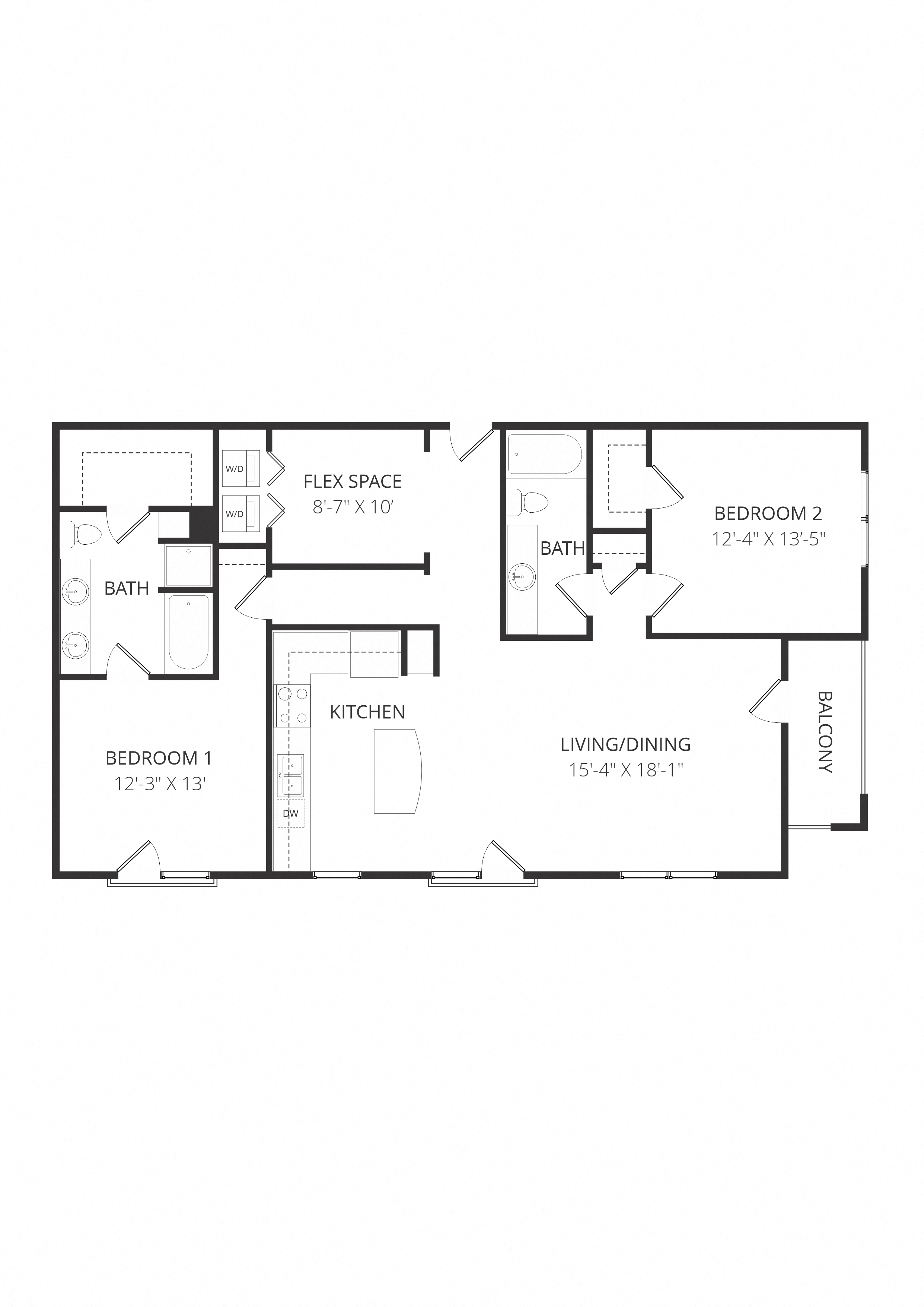 BuildingFFB7_TwoBedroom floor plan