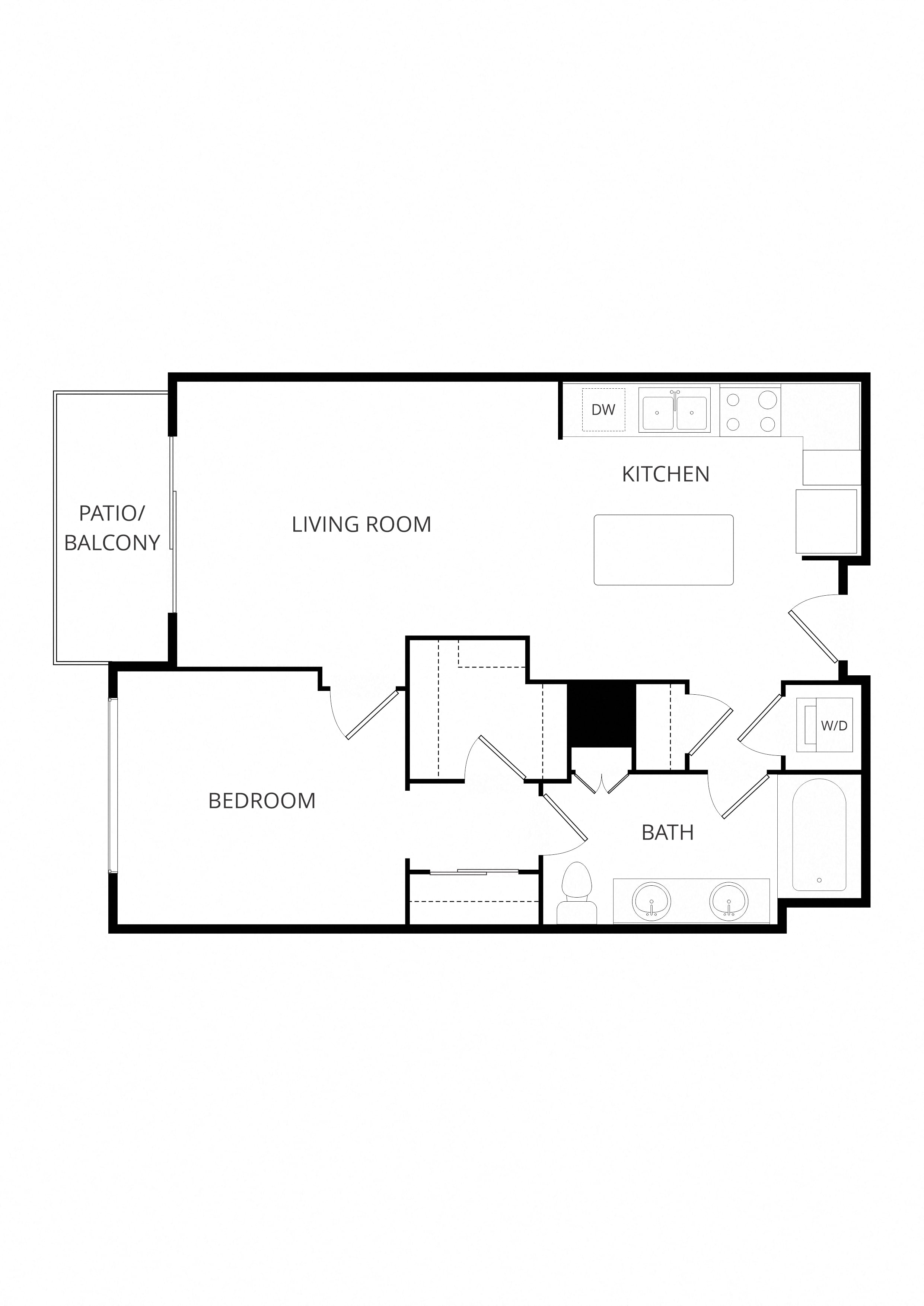 B16 1x1 floor plan