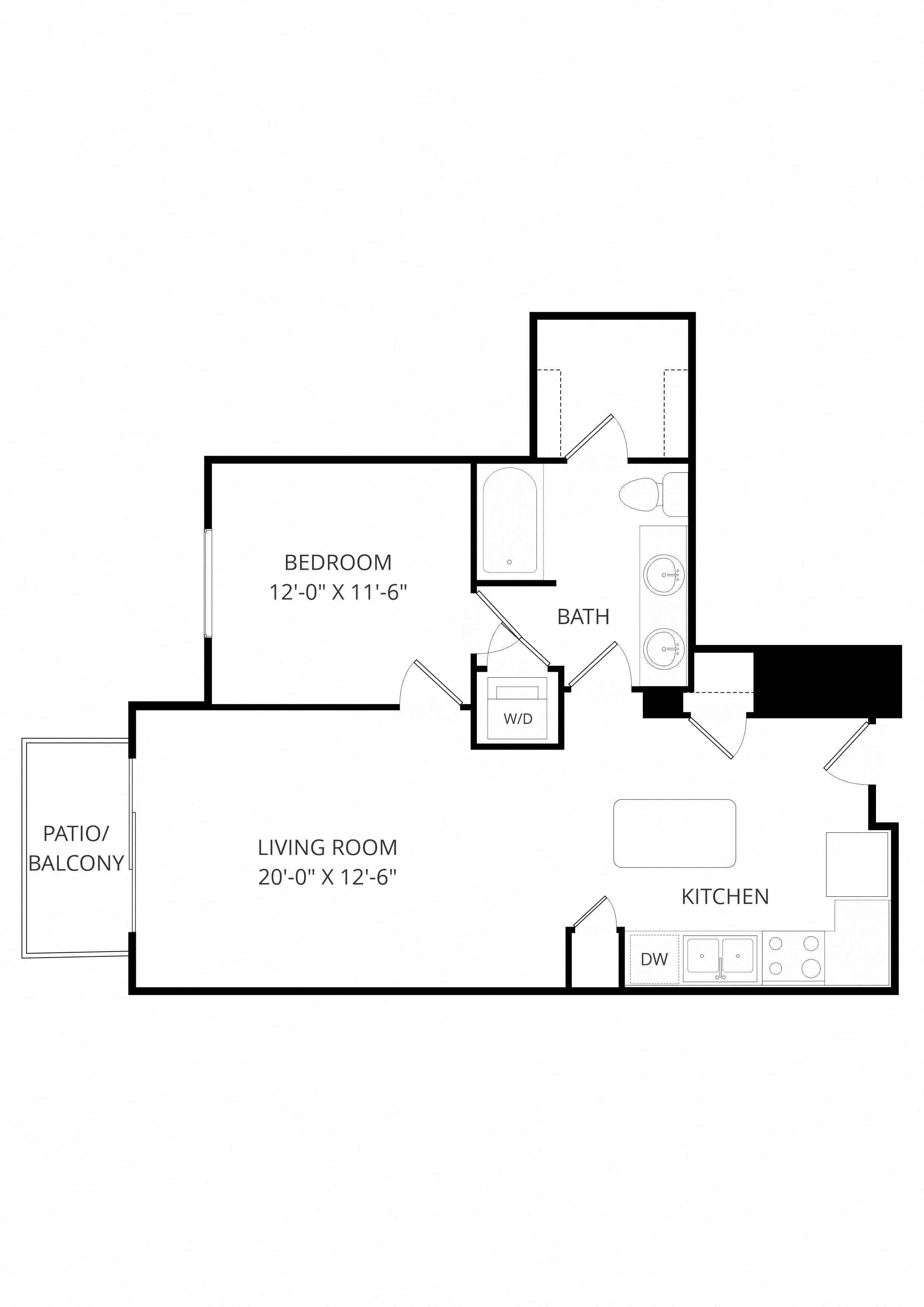 B10 1x1 floor plan