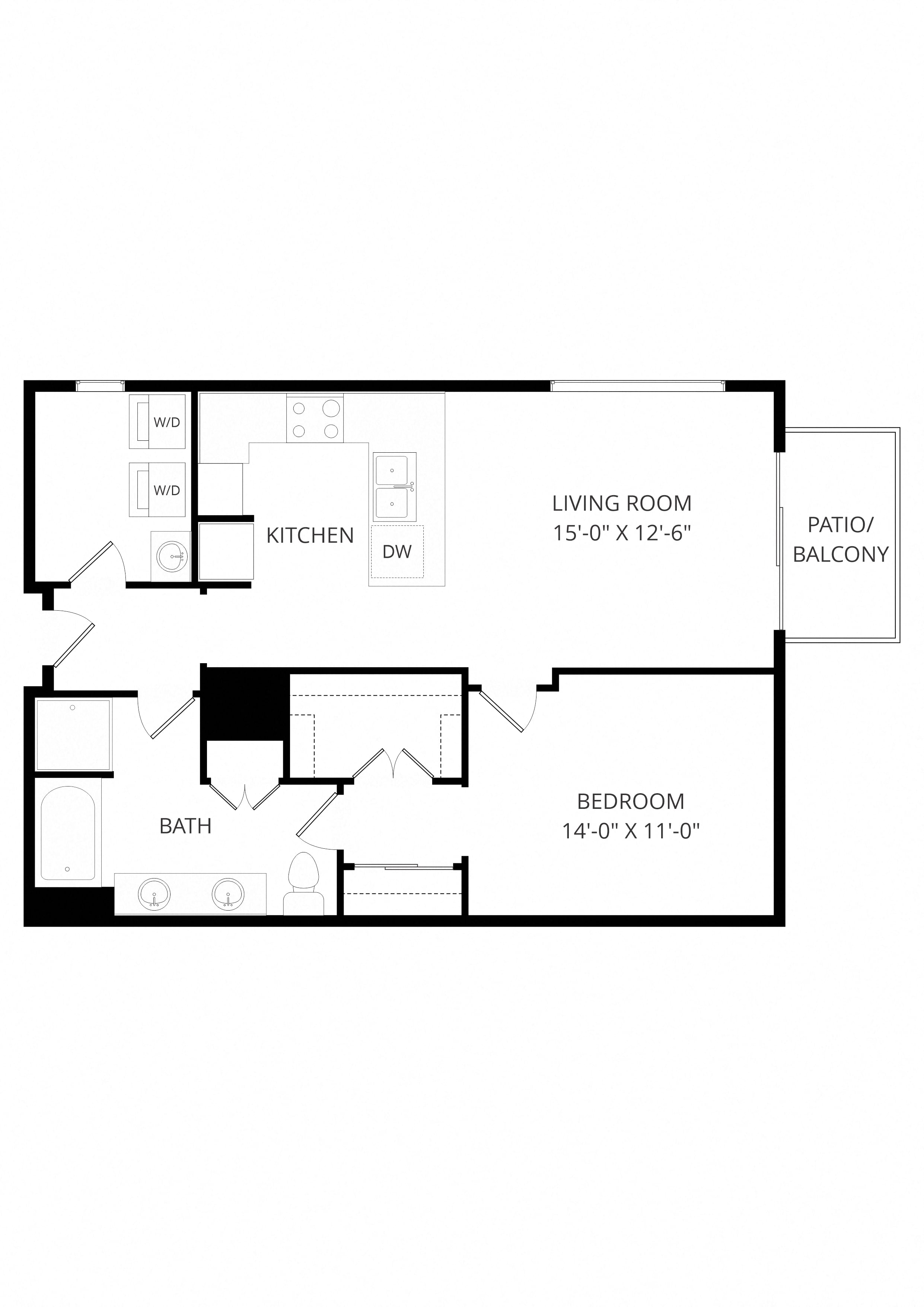 B22 1x1 floor plan