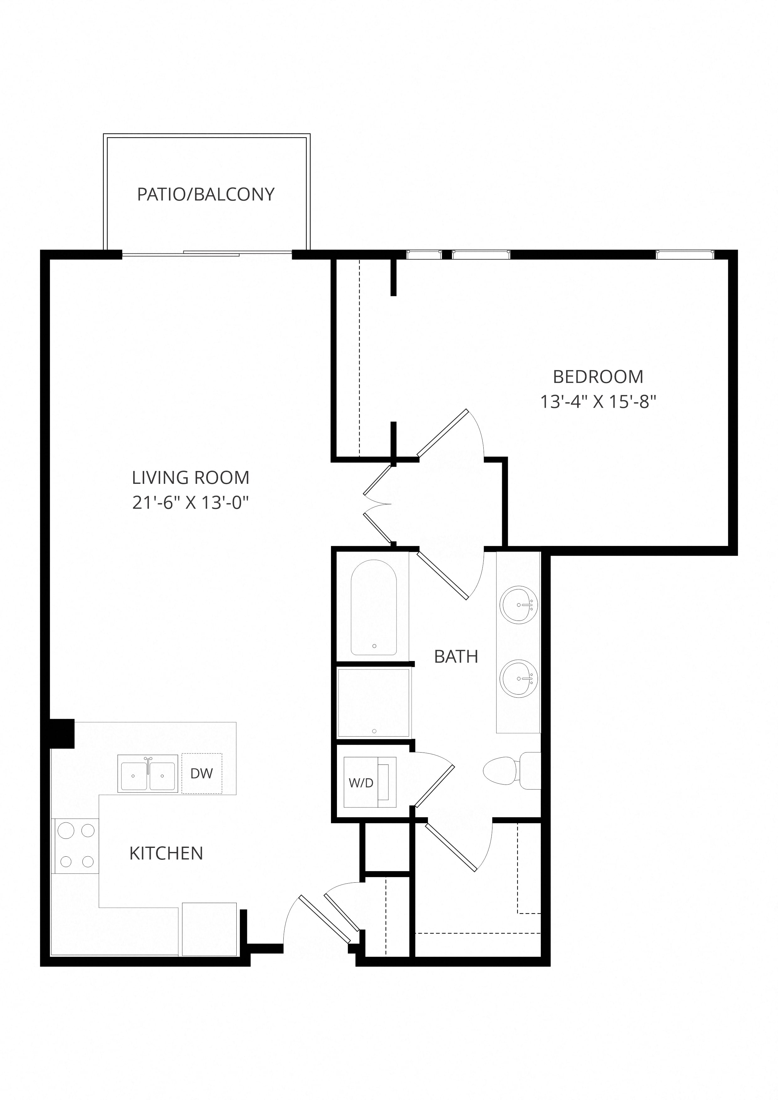 B25 1x1 floor plan