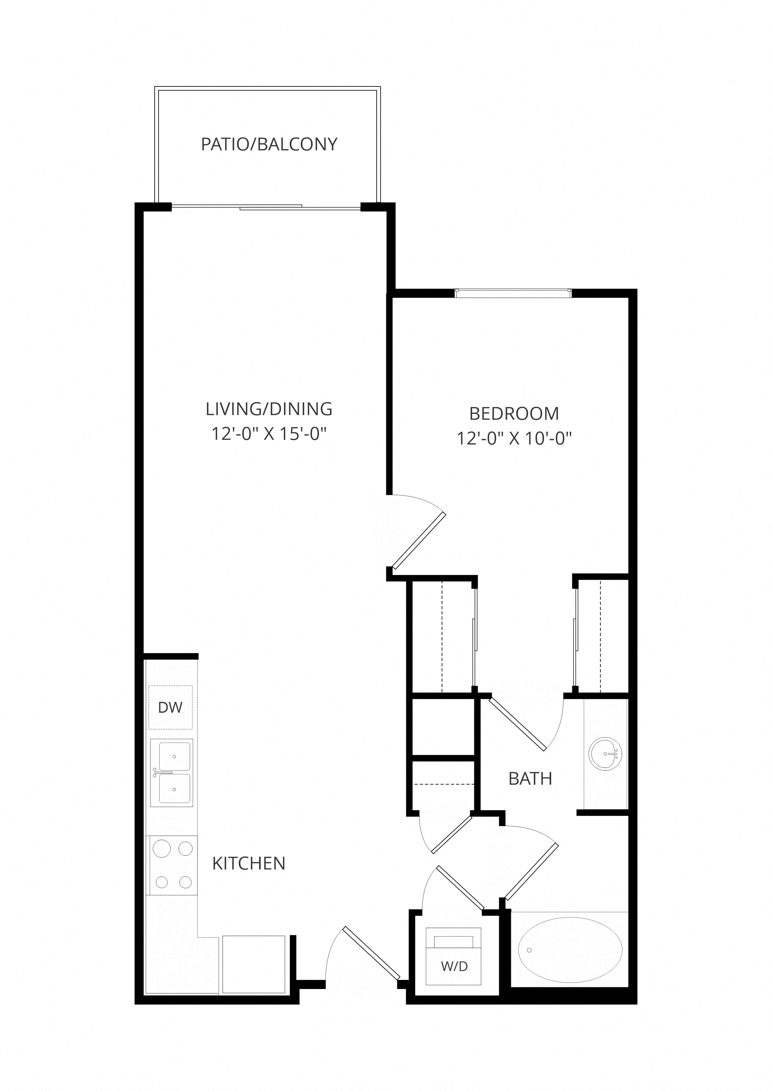 B01 1x1 floor plan