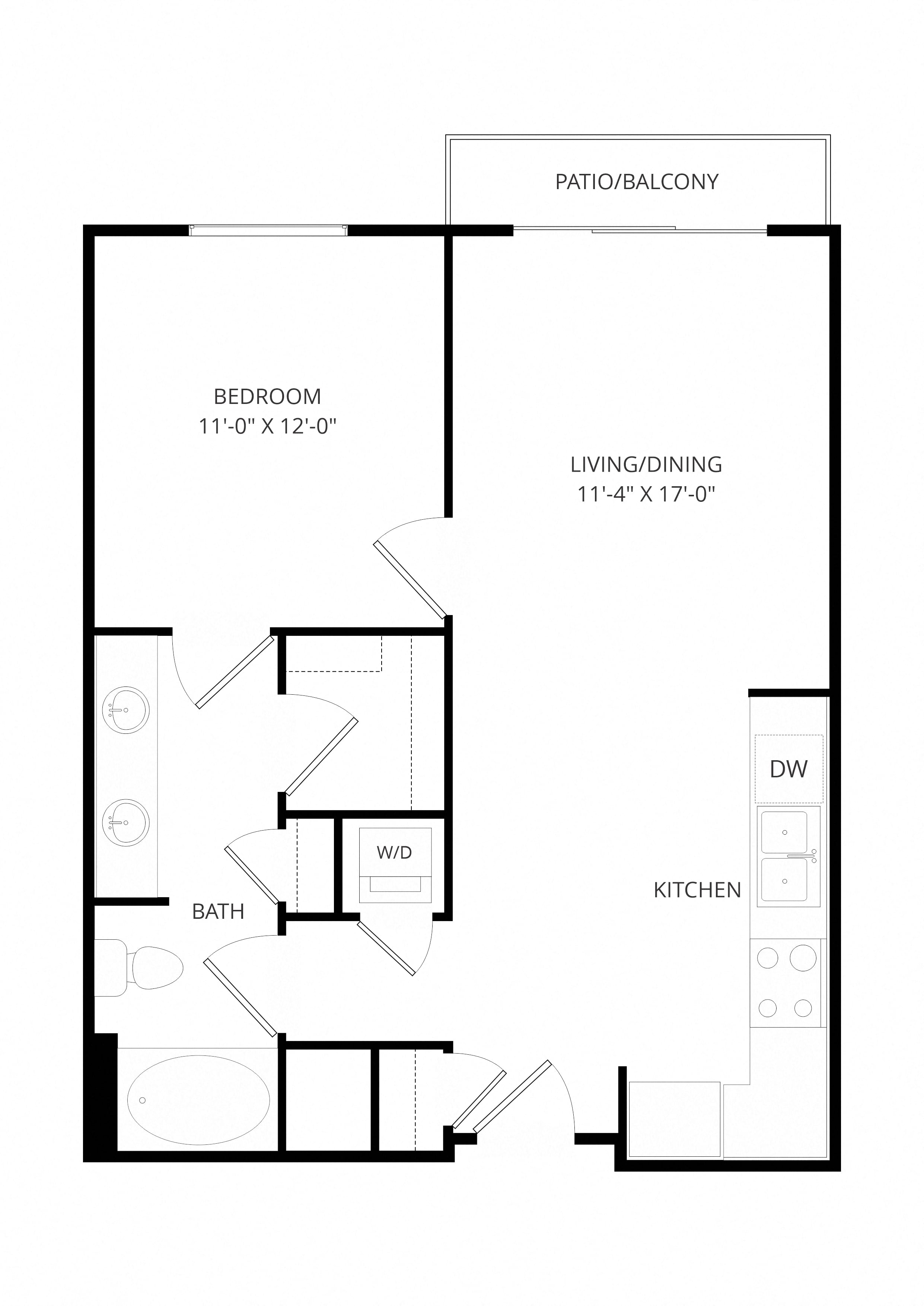 B05 1x1 floor plan