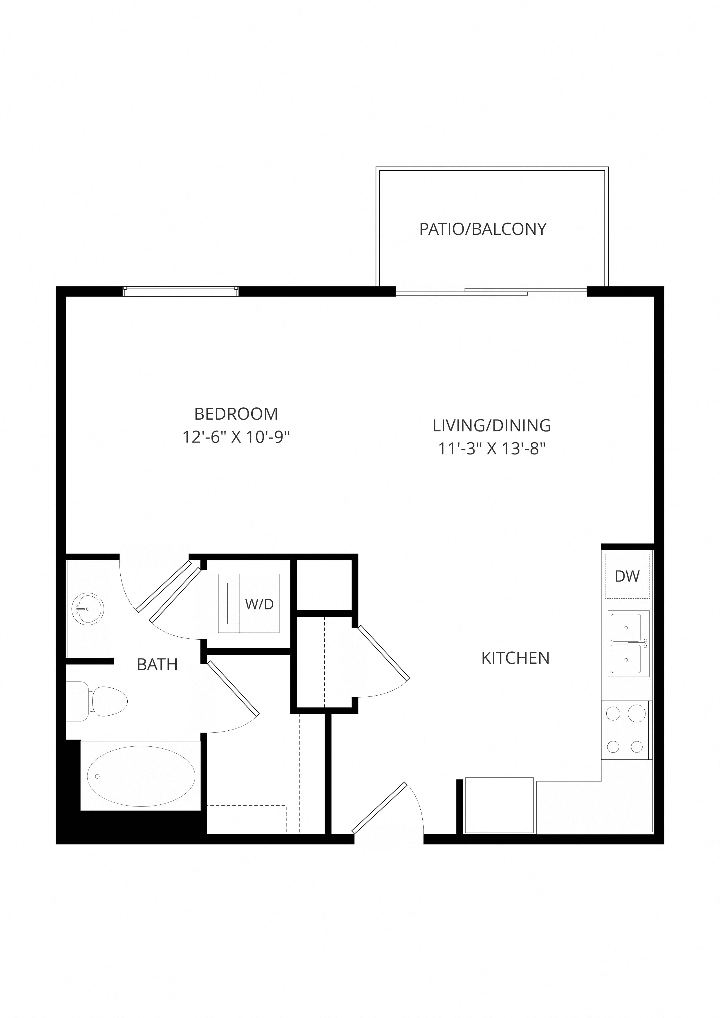 A6 0x1 floor plan