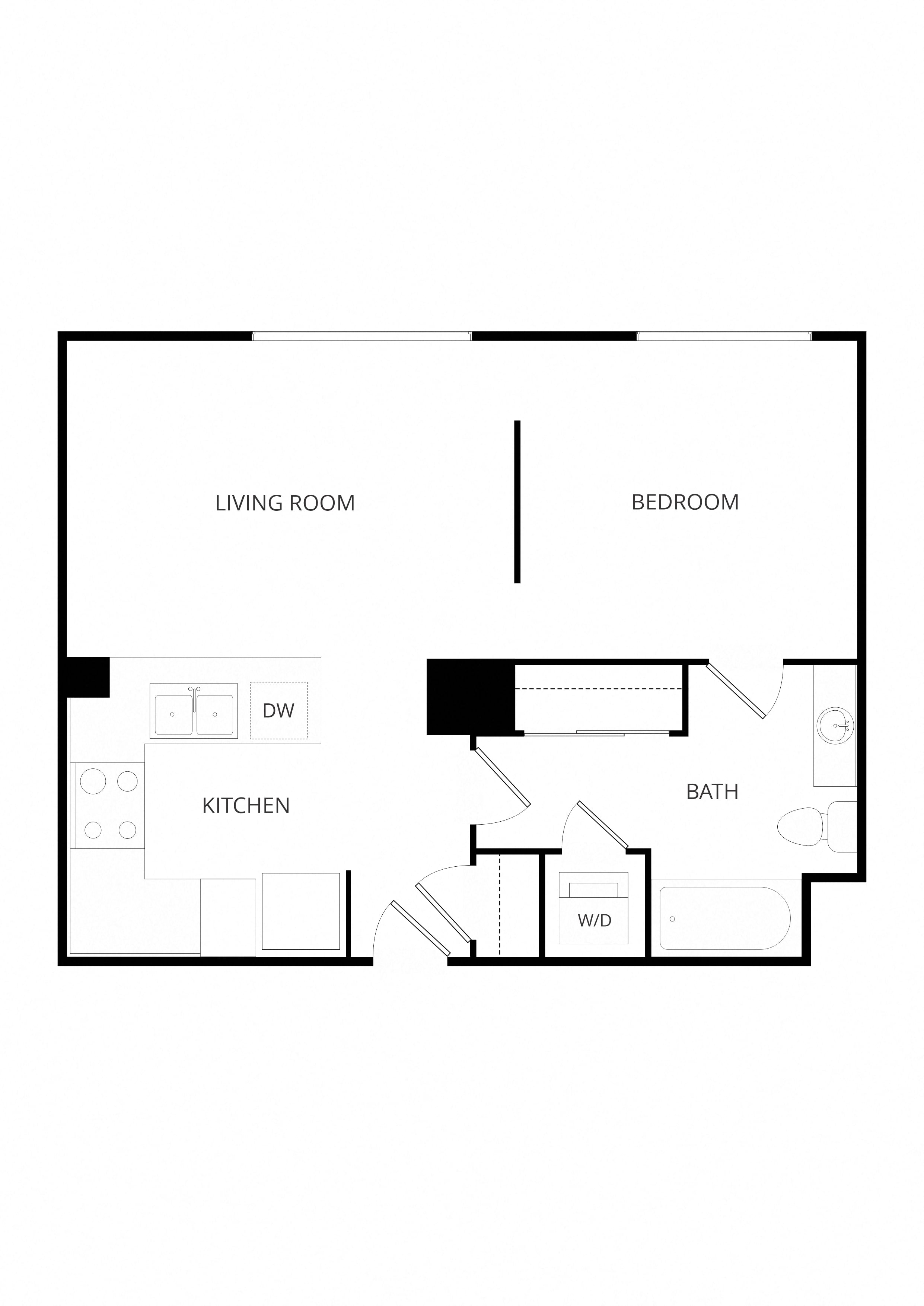 A4 0x1 floor plan