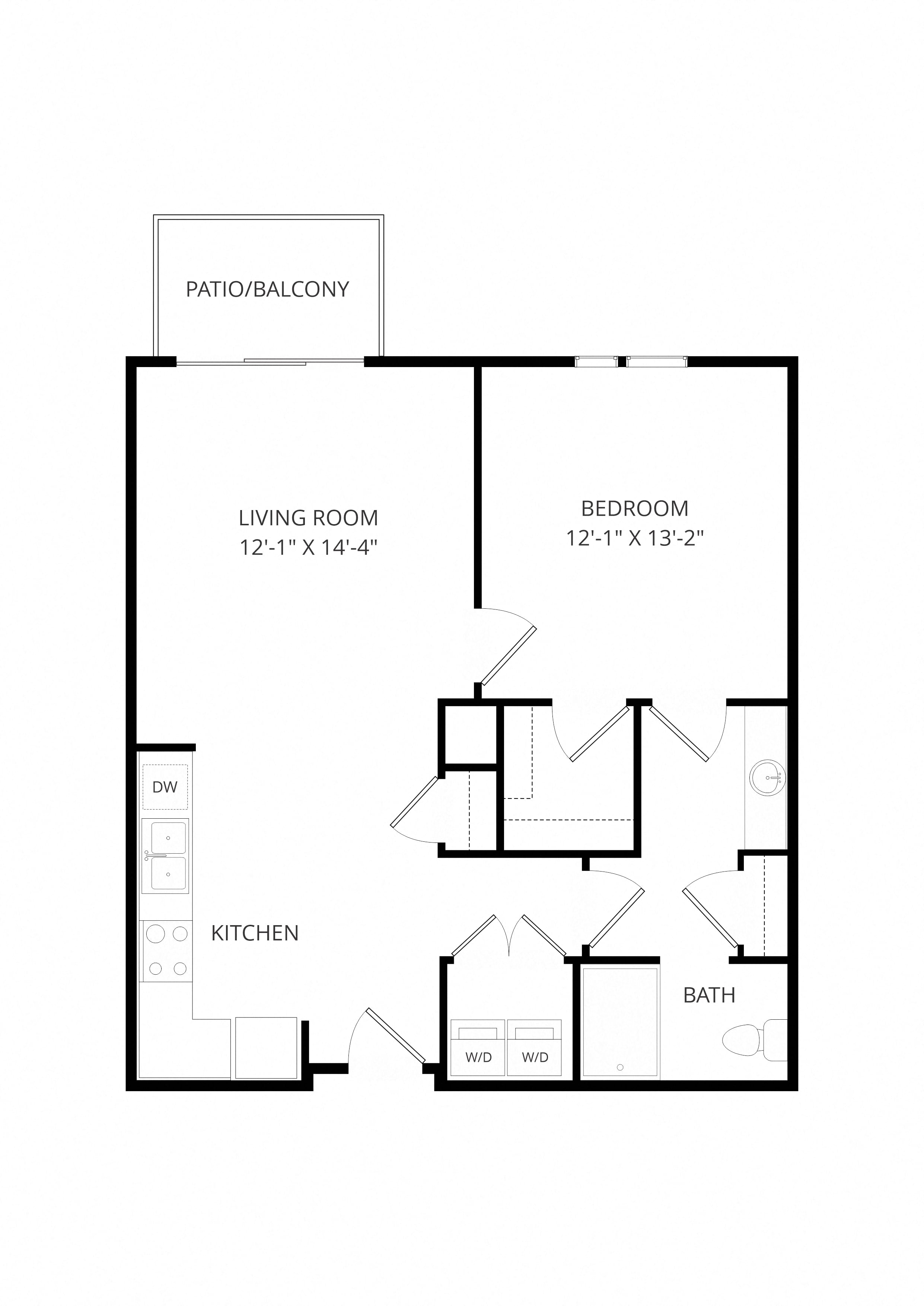 B11 1x1 floor plan