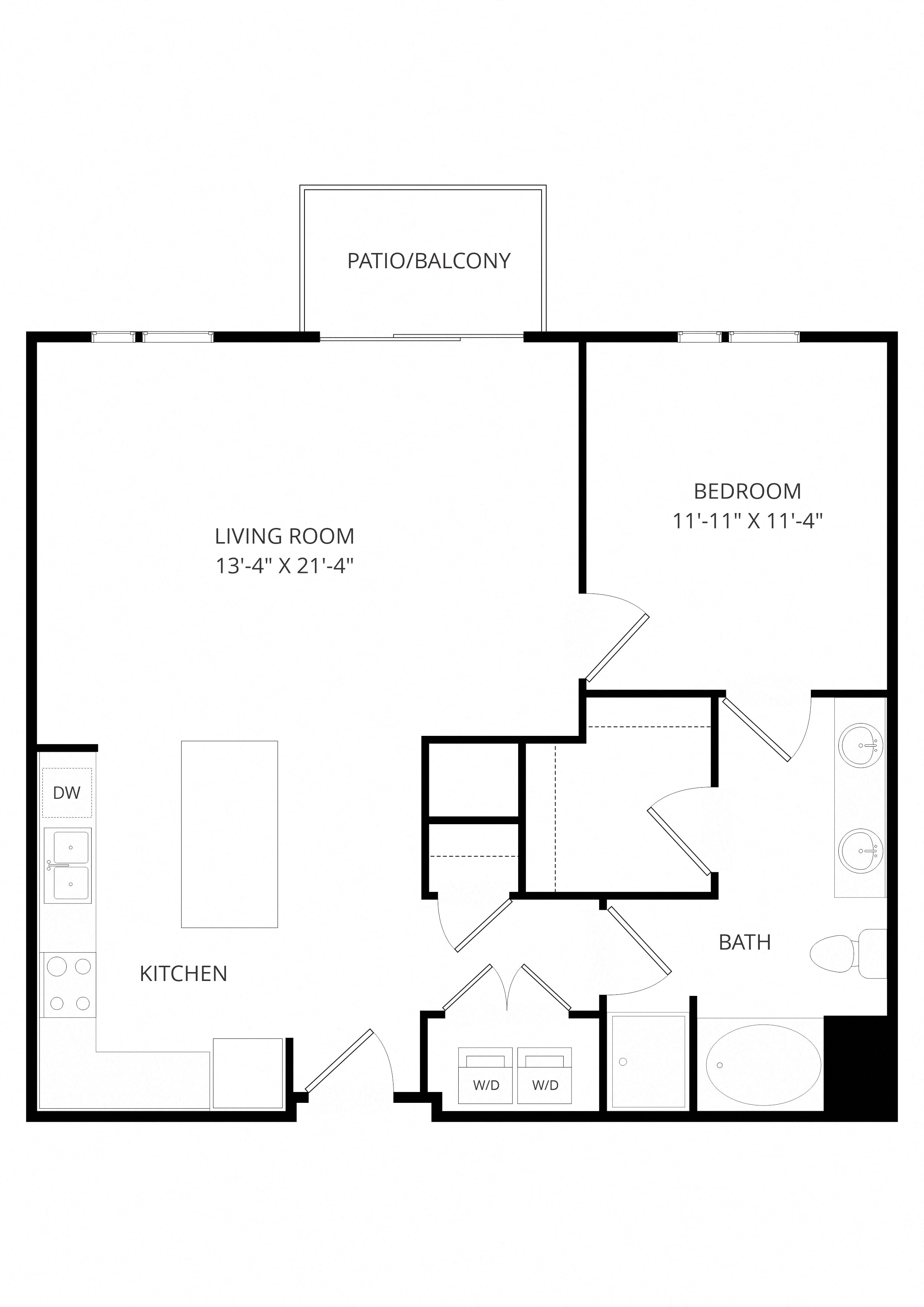 B29 1x1 floor plan