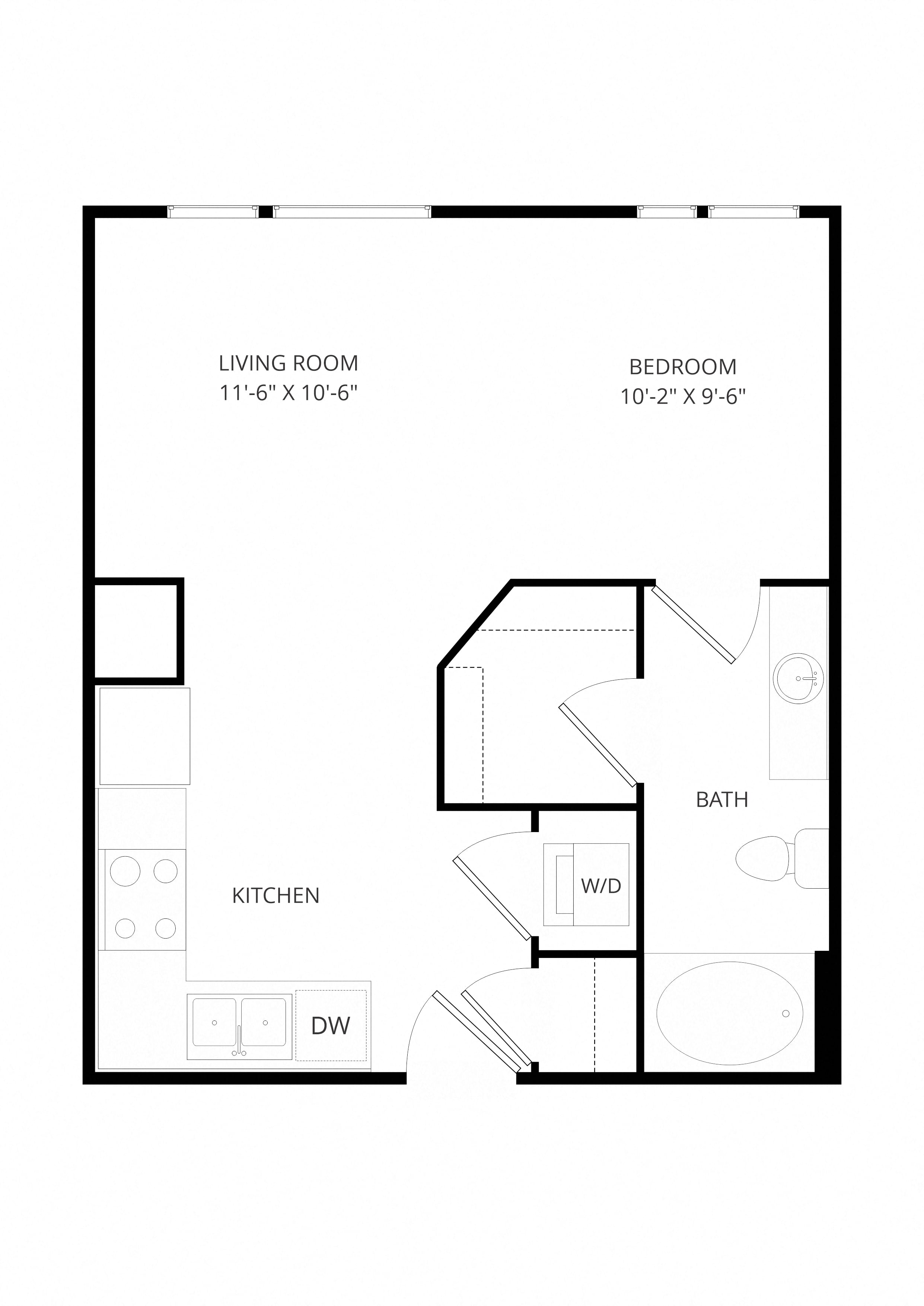 A1 0x1 floor plan