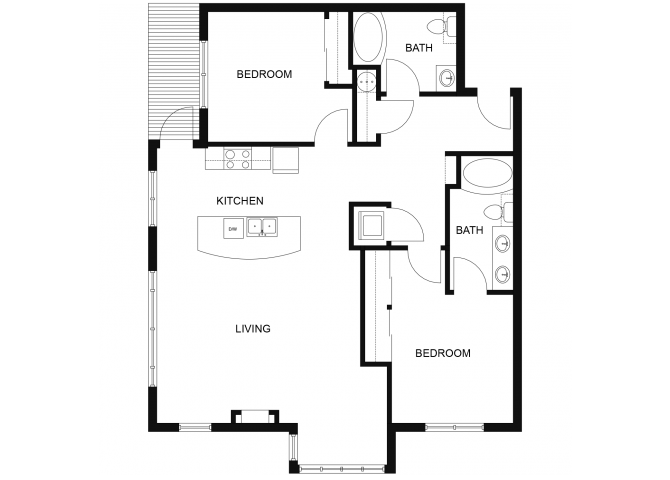 Mezzanine_TwoBedroom floor plan