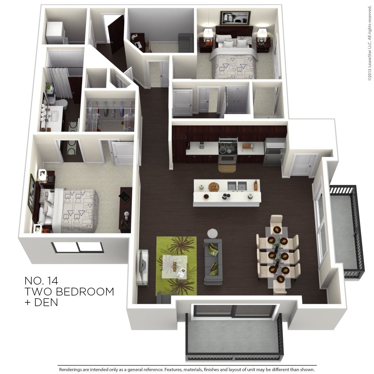 Hennepin Tower 2 Bedroom 14 floor plan