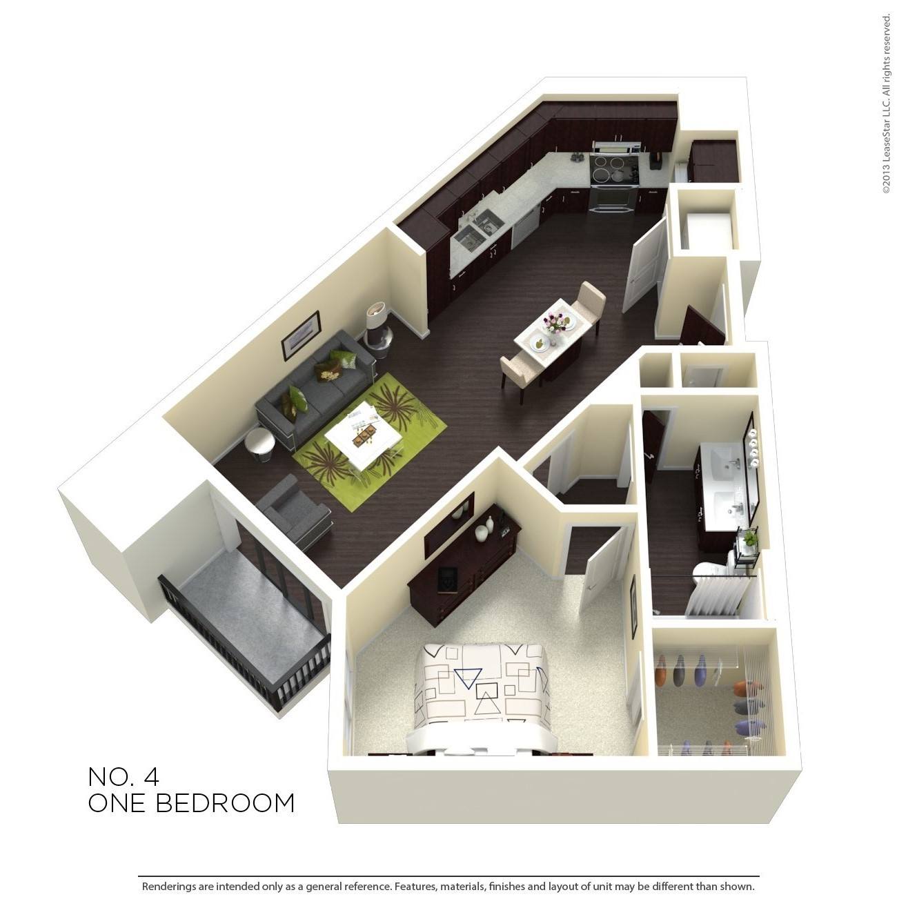 One Bedroom 4 floor plan