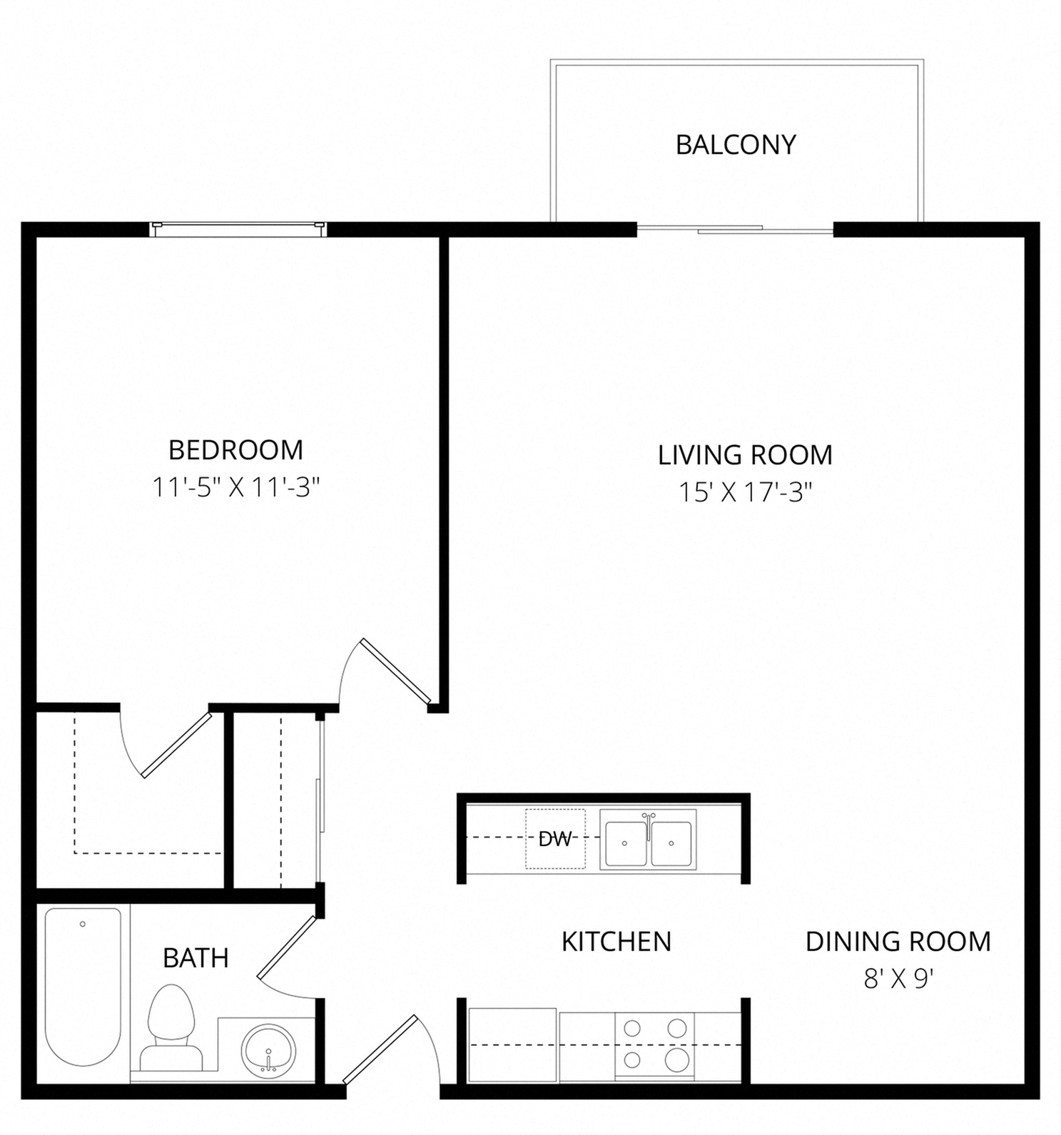 One Bedroom floor plan