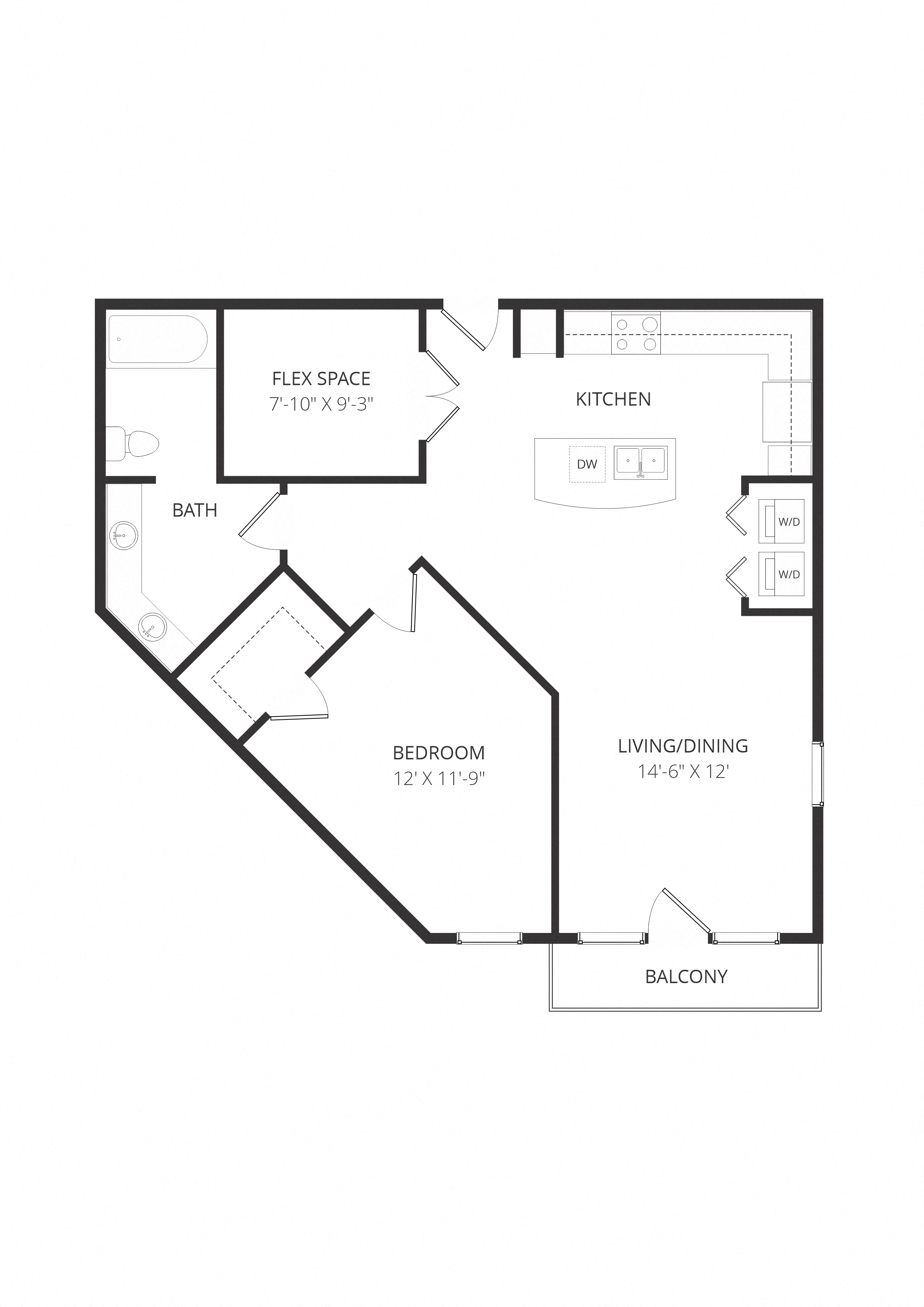 BuildingPPA7_OneBedroom floor plan