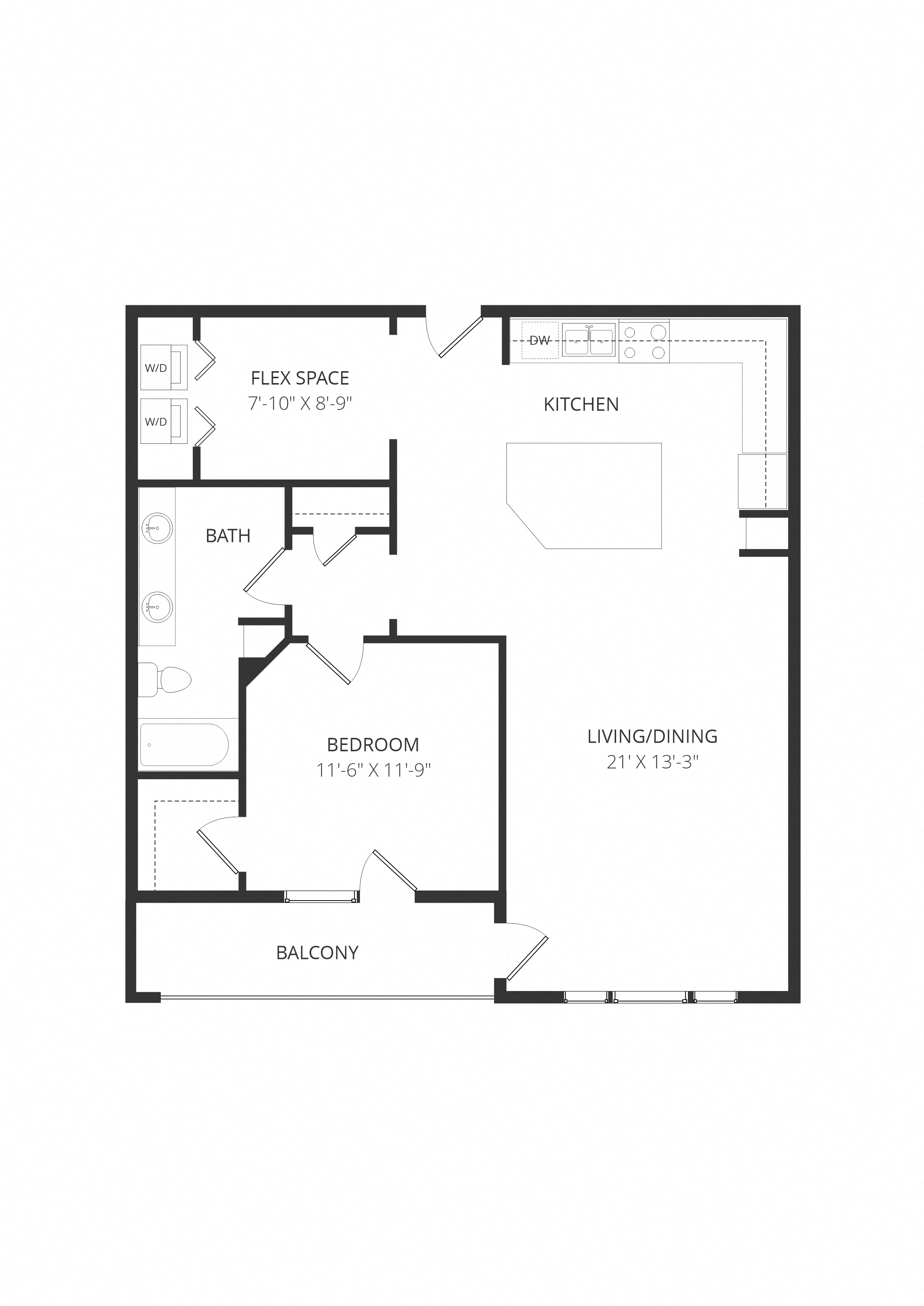 BuildingPPA8_OneBedroom floor plan