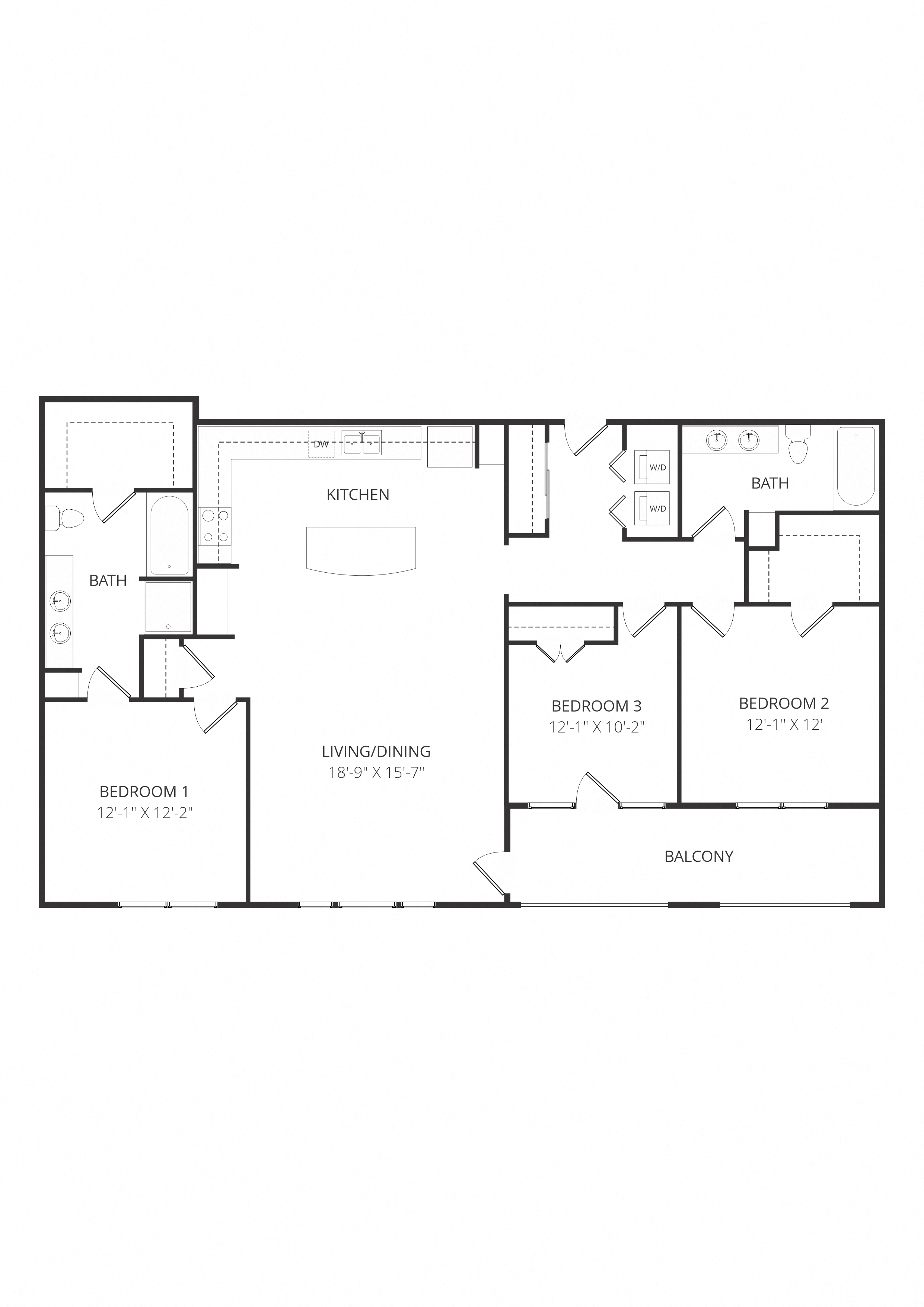 BuildingPPC2_ThreeBedroom floor plan