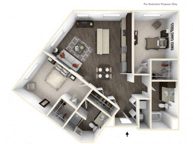 SATIN_TwoBedroom floor plan