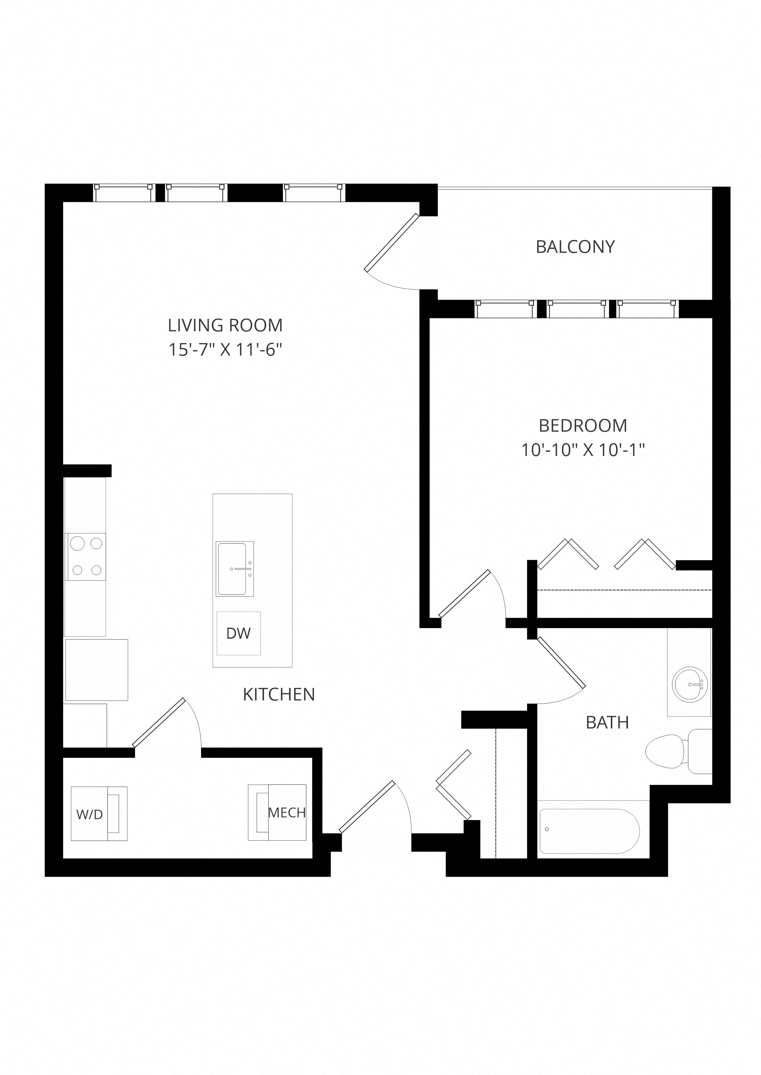 VimVigorStout_OneBedroom floor plan