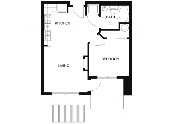 Summit_OneBedroom floor plan